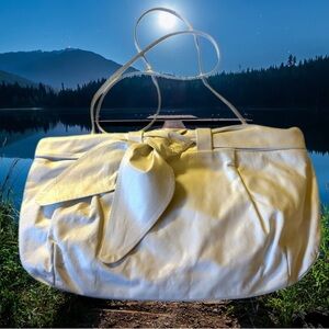 Letisse Vintage White Leather Crossbody Bag